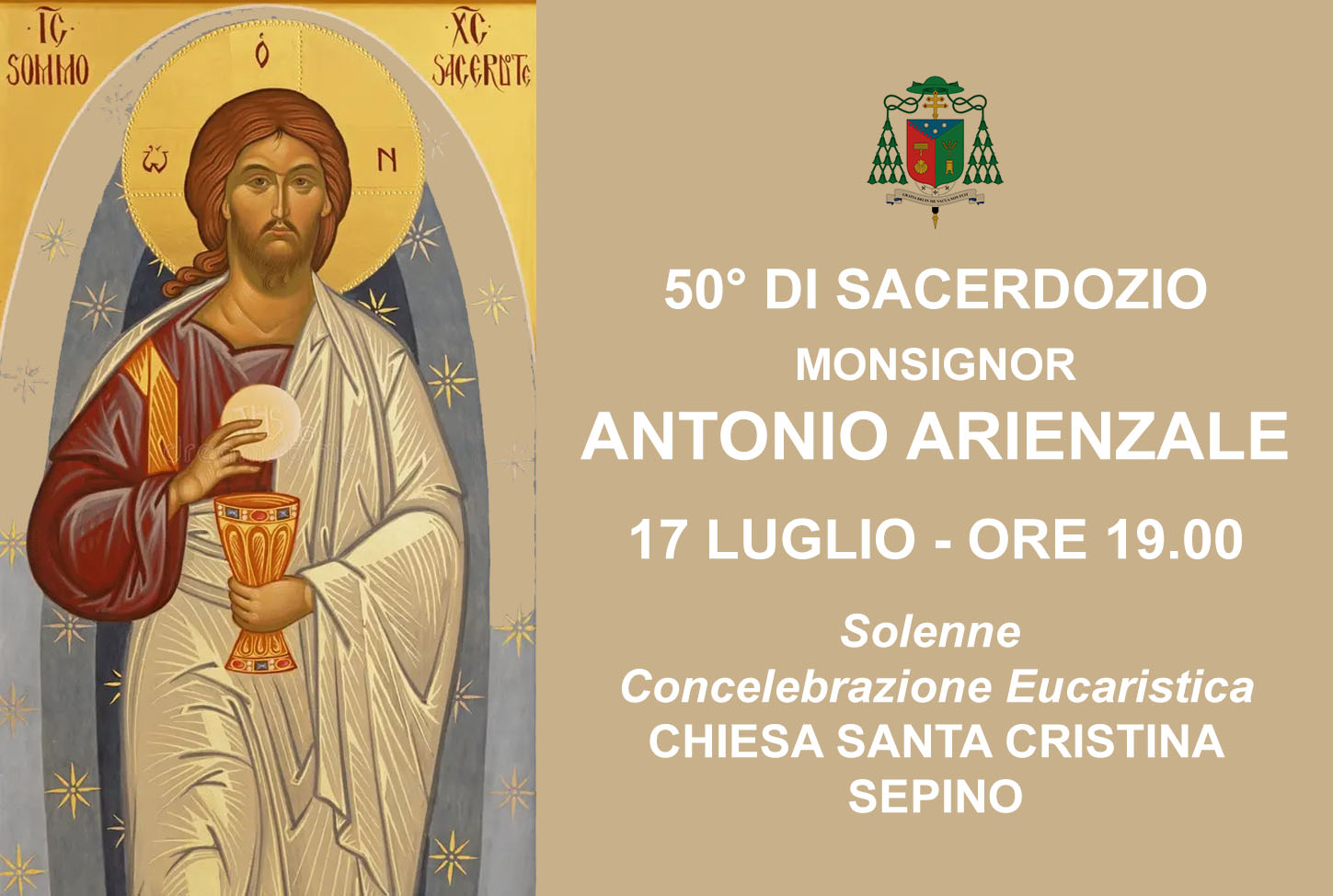 IL 50° ANNIVERSARIO DI SACERDOZIO DI MONS. ANTONIO ARIENZALE
